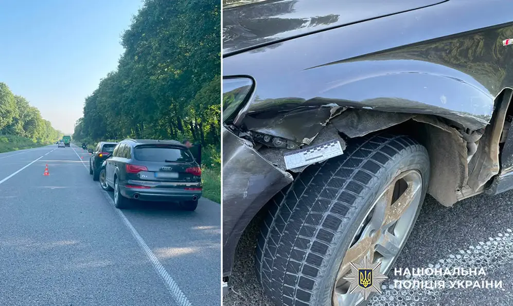 Audi-водій-втікач: ДТП з мотоциклом на Хмельниччині, горе-водія спіймано.