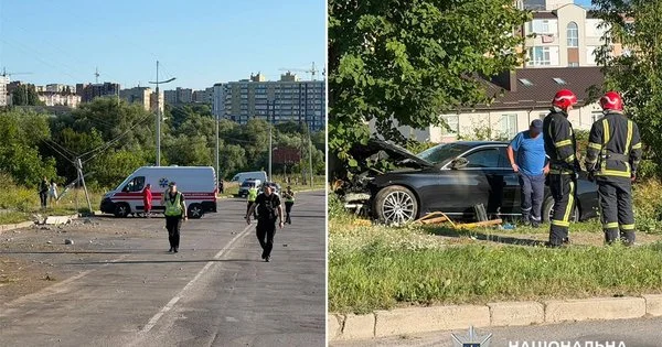 Хмельницький: П’яна Mercedes-водійка збила маму з сином, врізавшись в опору.